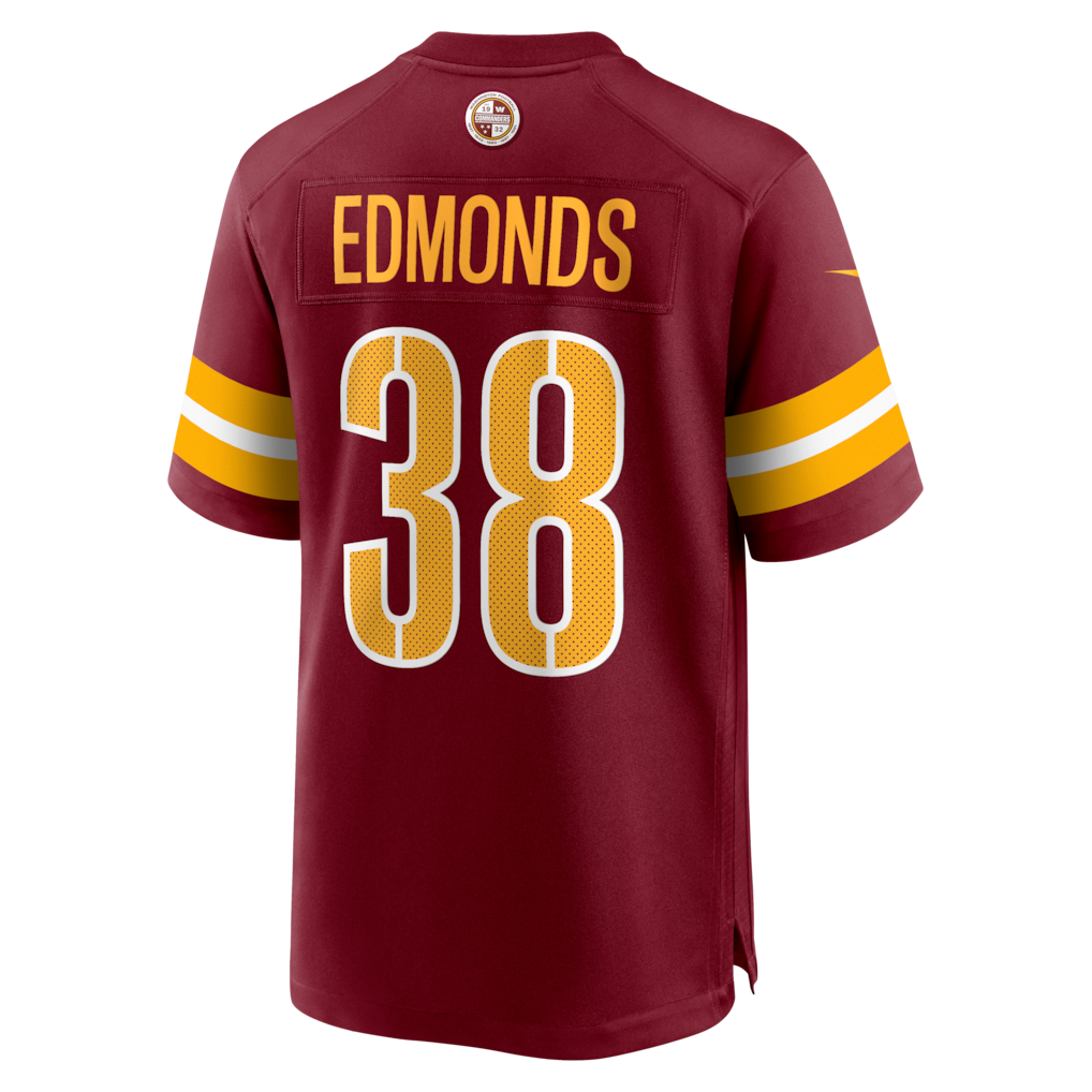 Tuec W.Commanders #38 Chase Edmonds Burgundy Team Game Jersey