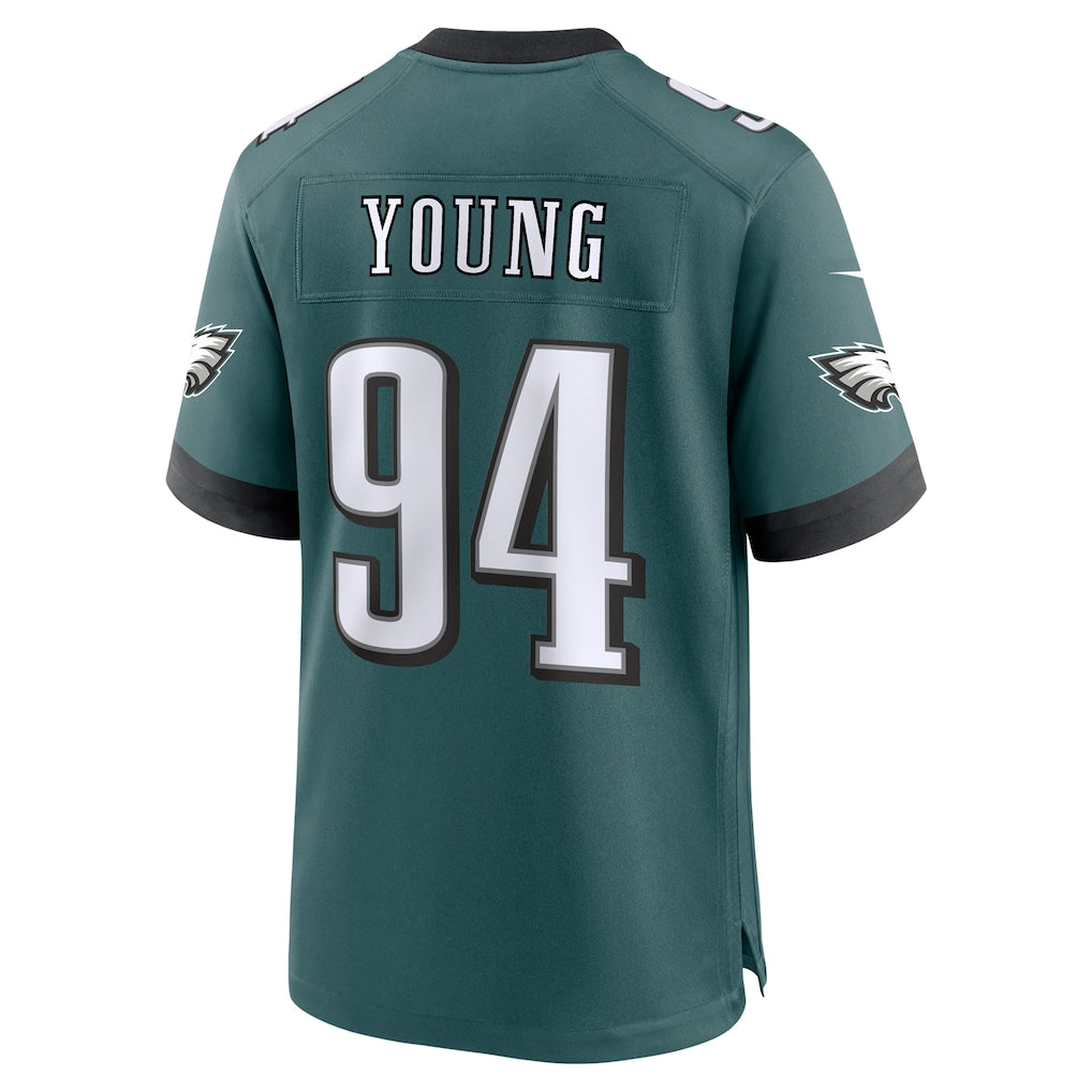 Tuec P.Eagles #94 Byron Young Midnight Green Team Game Jersey