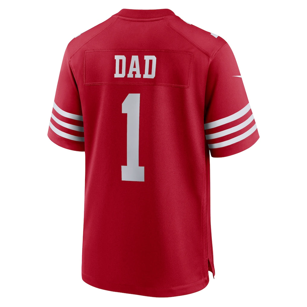 Tuec SF.49ers #1 Dad Scarlet Game Jersey
