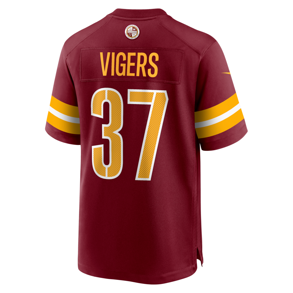 Tuec W.Commanders #37 Car'lin Vigers Burgundy Team Game Jersey