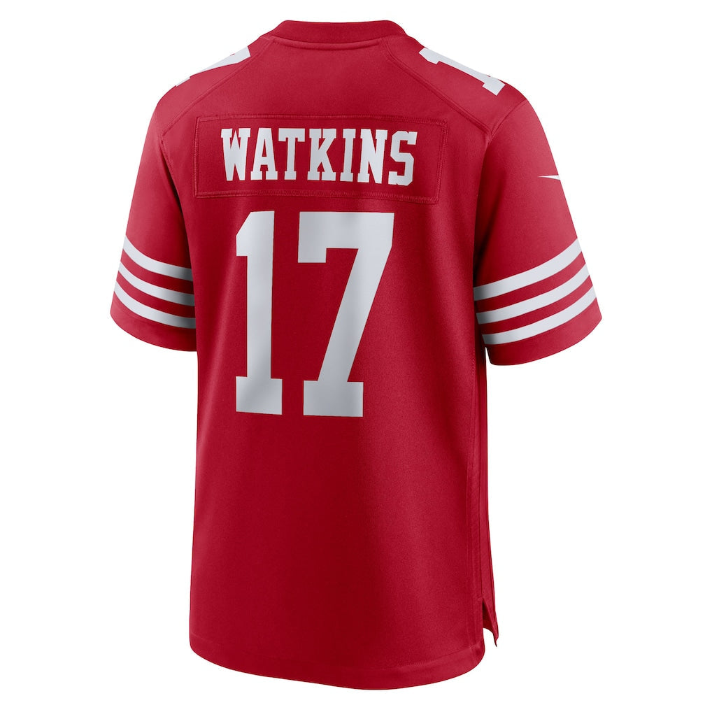 Tuec SF.49ers #17 Jordan Watkins Scarlet Team Game Jersey