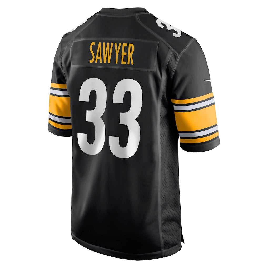 Tuec P.Steelers #33 Jack Sawyer Black Team Game Jersey