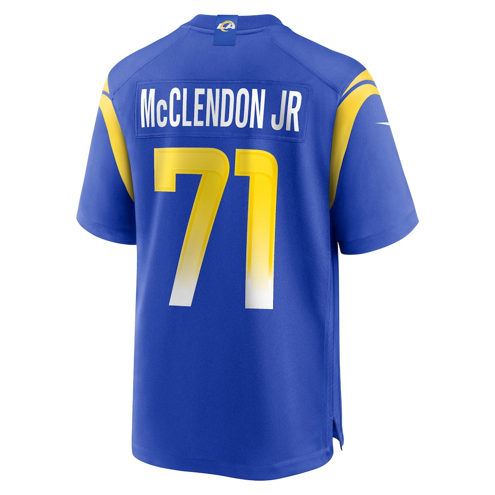 Tuec LA.Rams #71 Warren McClendon Jr. Royal Team Game Jersey