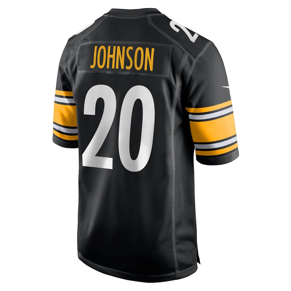 Tuec P.Steelers #20 Kaleb Johnson Black Team Game Jersey