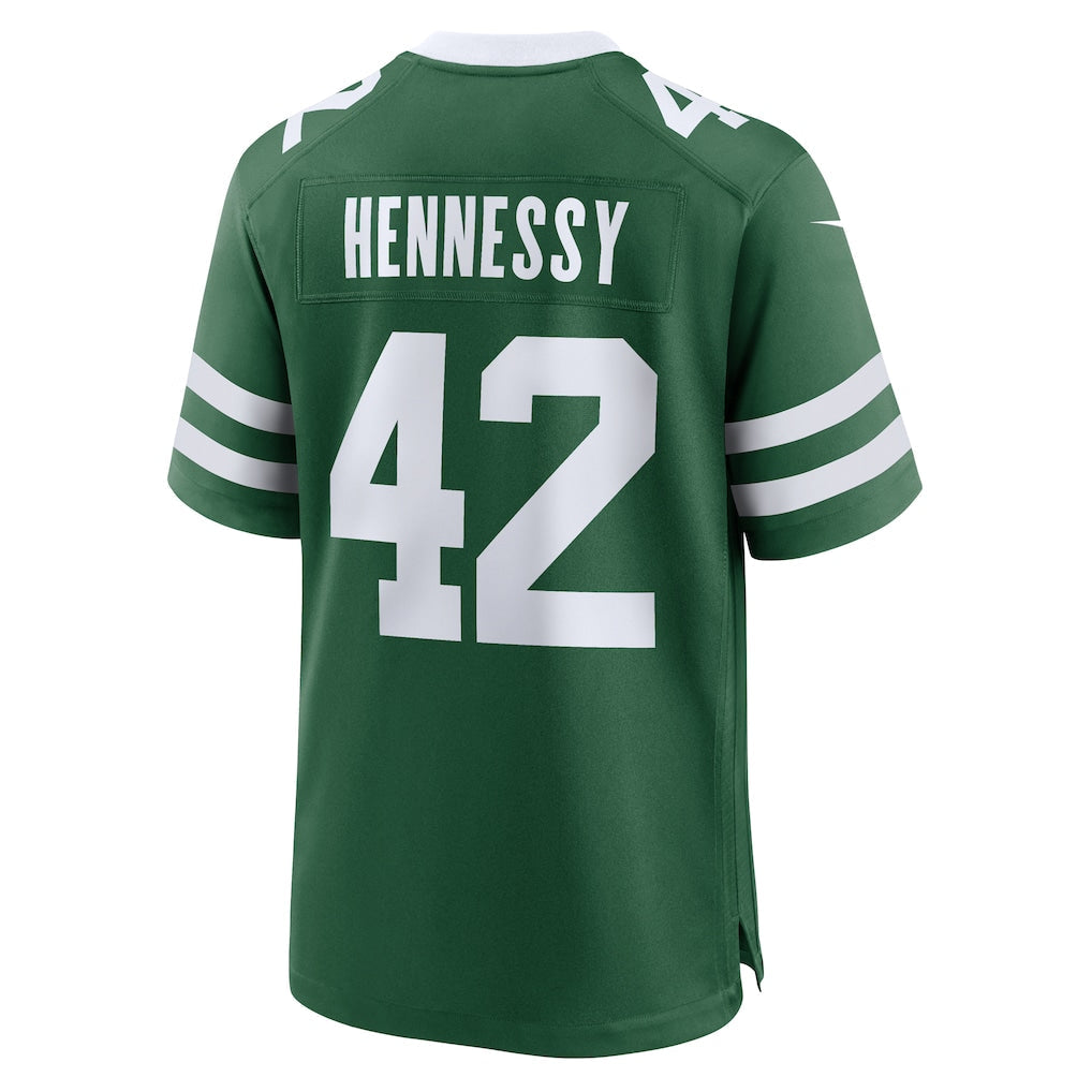 Tuec NY.Jets #42 Thomas Hennessy Legacy Green Team Game Jersey