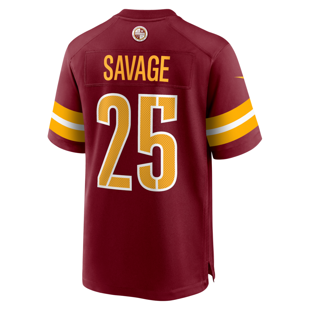 Tuec W.Commanders #25 Darnell Savage Burgundy Team Game Jersey