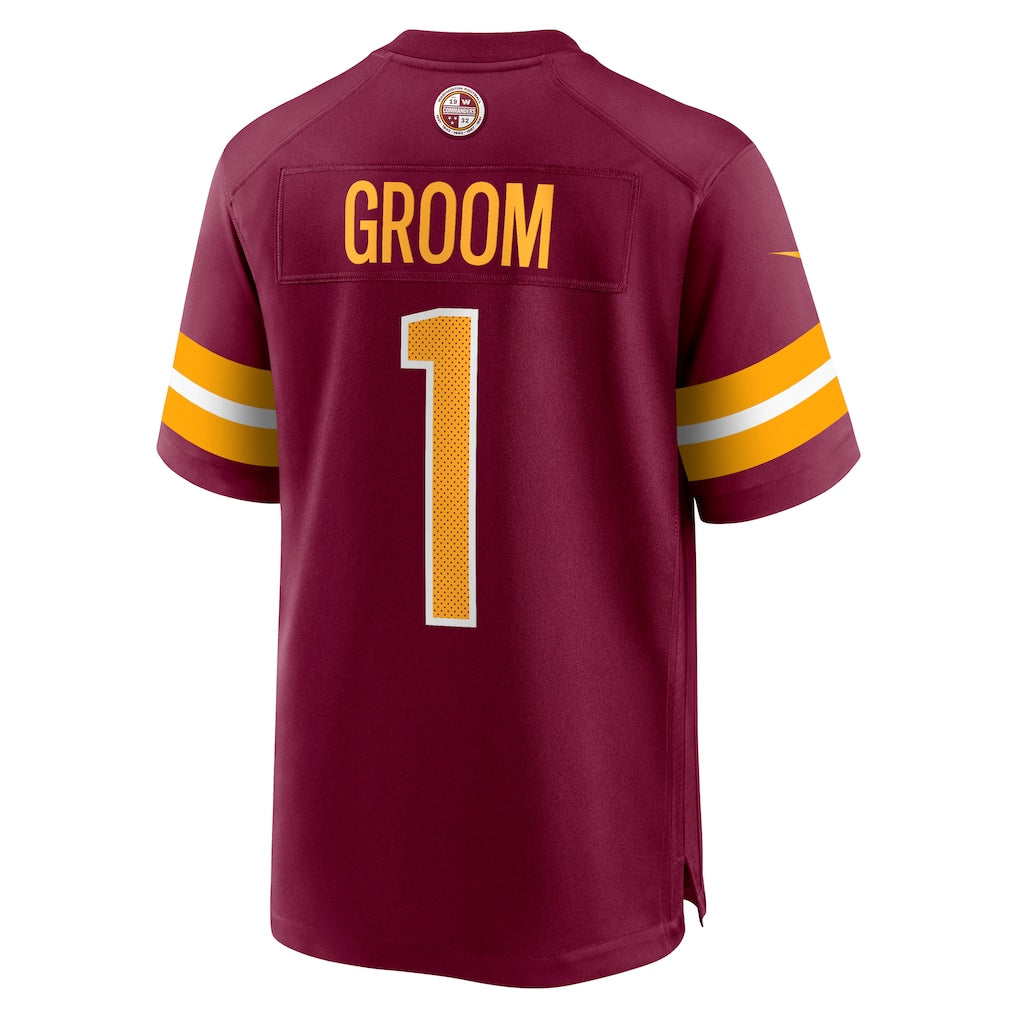 Tuec W.Commanders #1 Groom Burgundy Game Jersey