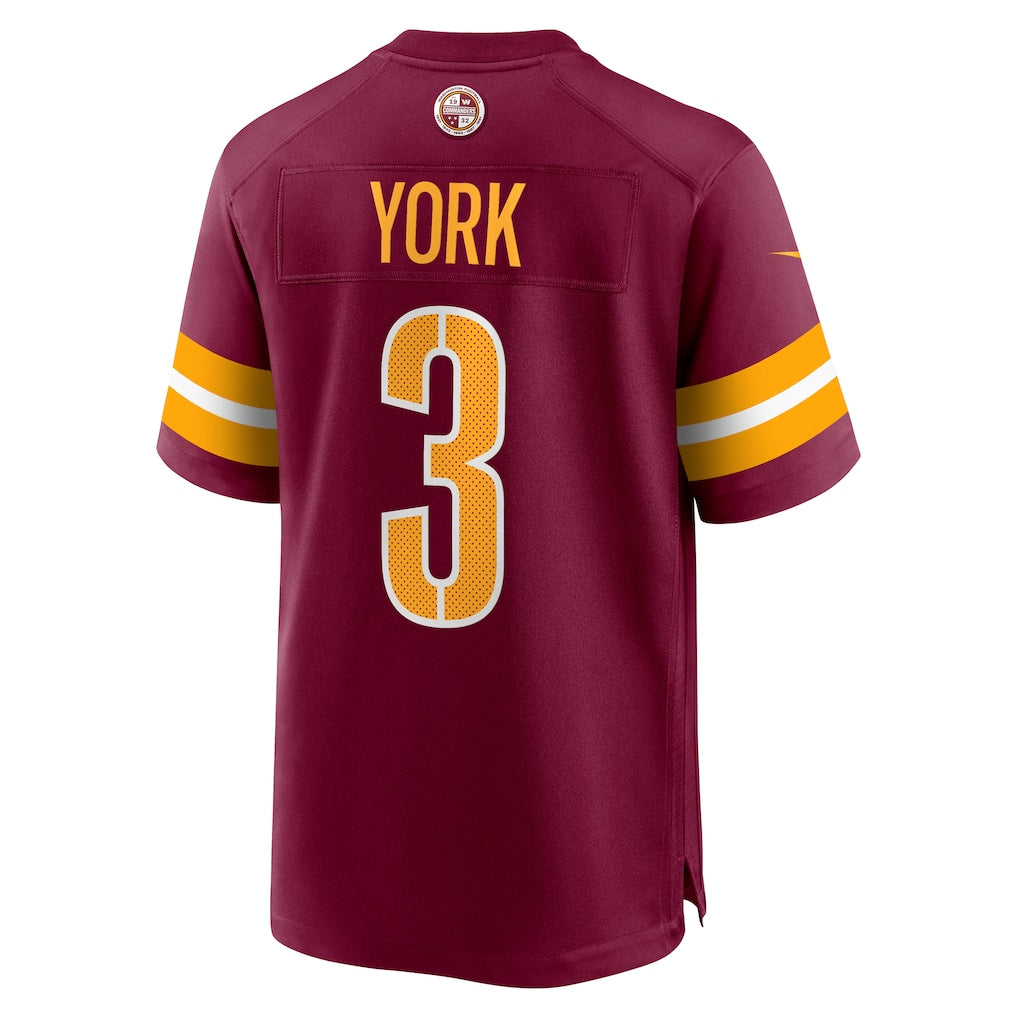 Tuec W.Commanders #3 Cade York Burgundy Game Jersey